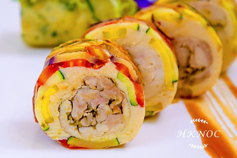 香煎蔬菜卷春雞扒