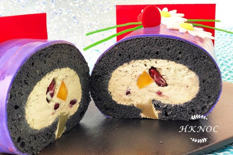 竹炭紅腰豆奶油卷