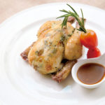 香草牛油燒春雞釀蘑菇意大利飯