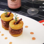 煎漢堡扒釀鴨肝配甜醋燉蘋果