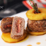 煎漢堡扒釀鴨肝配甜醋燉蘋果