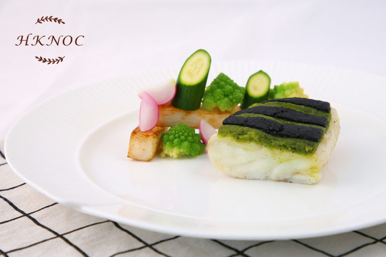 焗雙色香草酥配石斑魚柳