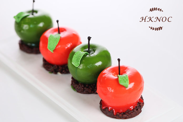 青蘋果慕斯配巧克力果仁脆片1