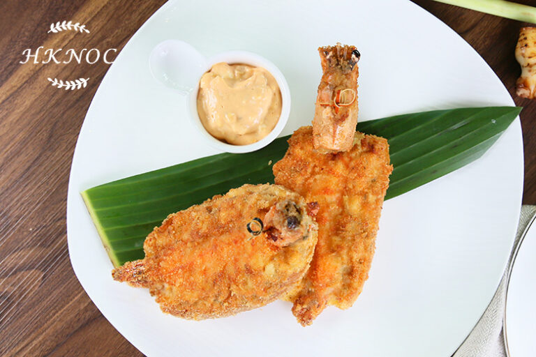 香辣千島醬大蝦多士拼牛肉咖哩角