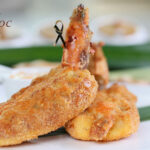 香辣千島醬大蝦多士拼牛肉咖哩角