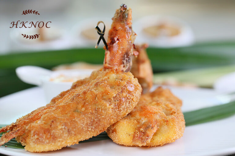 香辣千島醬大蝦多士拼牛肉咖哩角