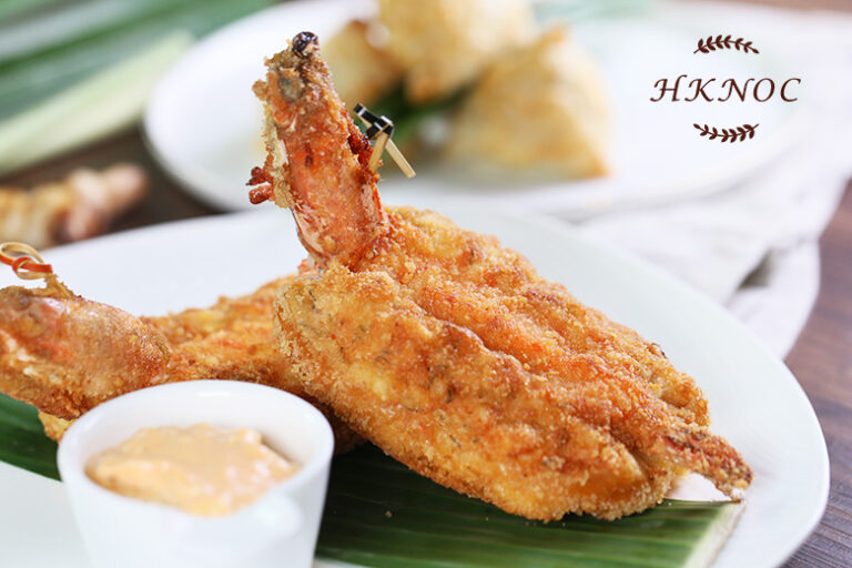 香辣千島醬大蝦多士拼牛肉咖哩角