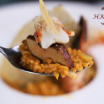 煎大蝦拼鴨肝配蝦準意大利飯