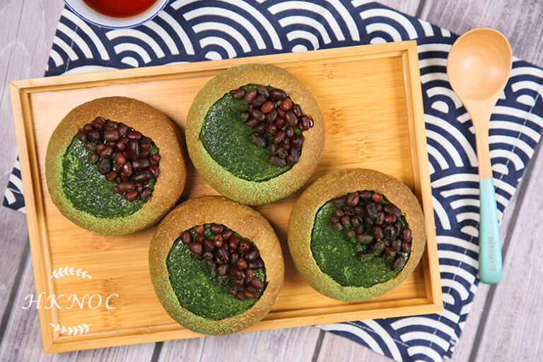 綠茶紅豆麻糬法式布甸麵包