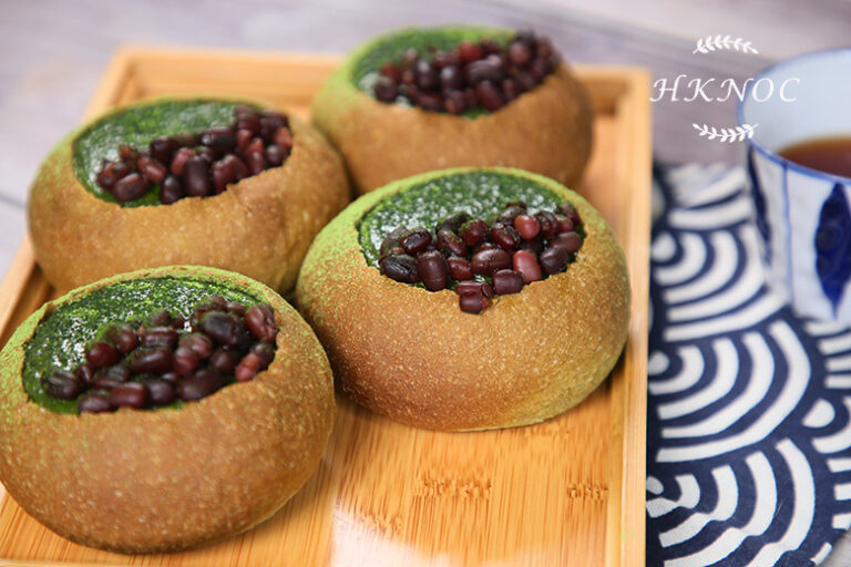 綠茶紅豆麻糬法式布甸麵包