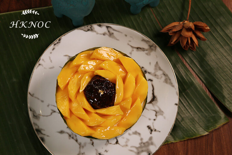 芒果椰汁黑糯米蛋糕