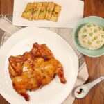 酒香桂花烤雞配蛋白魚鬆炒飯