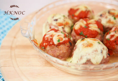 鮮茄醬焗芝心肉丸配香滑薯蓉